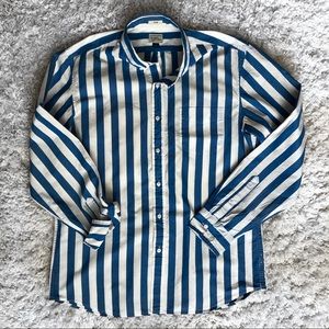J. Crew Vertical Blue & White Striped Shirt